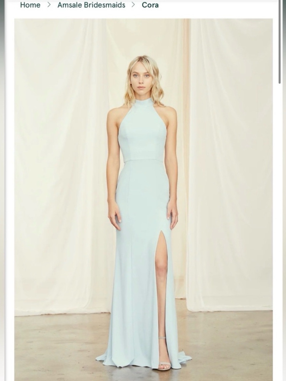 Amsale Cora Bridesmaid Dress New Ice Sz 12 NWT